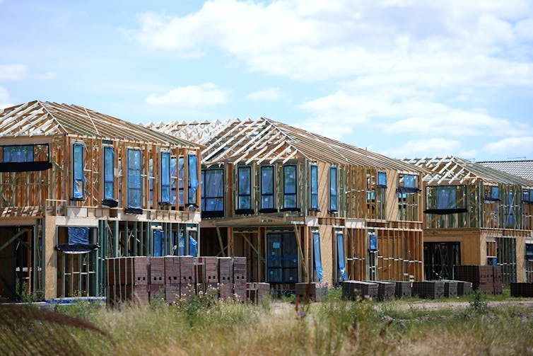 Houses being built in western Sydney.