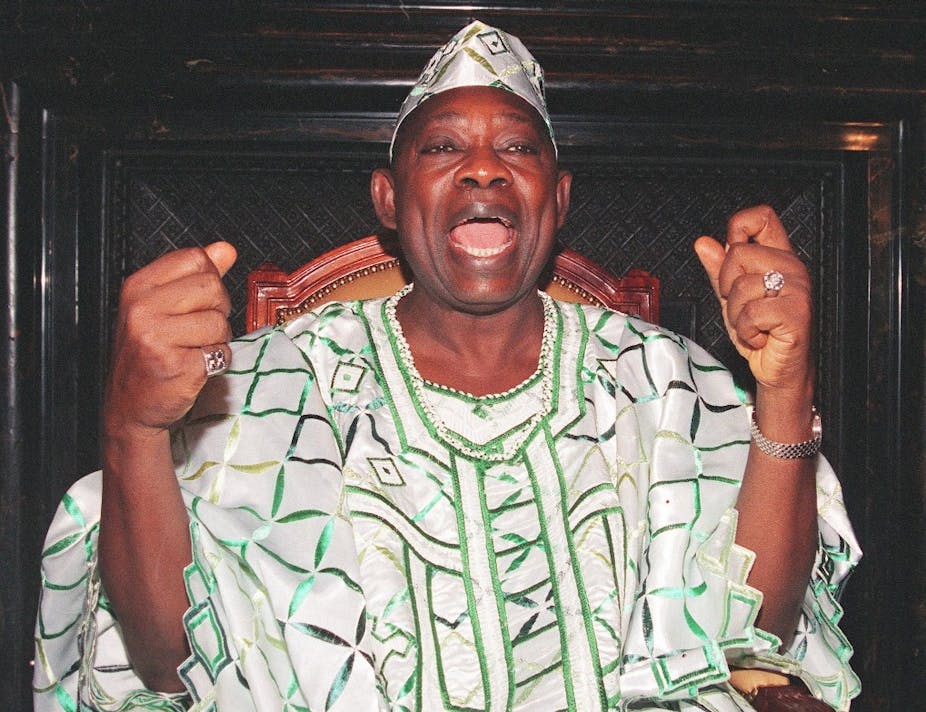 Photo prise le 20 août 1993 à Paris de Moshood Abiola, le détenu politique le plus connu du Nigeria.