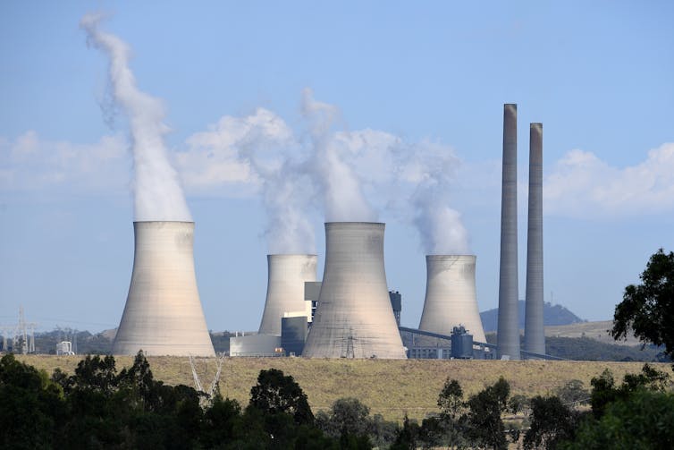 steam emitted from coal-fired power station