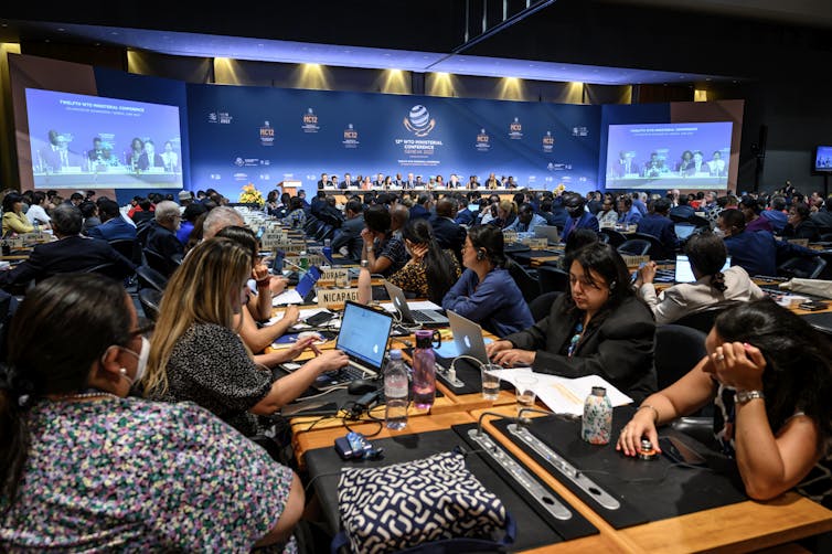 The closing session of World Trade Organization's 'Ministerial Conference 12' in Geneva, June 17 2022.