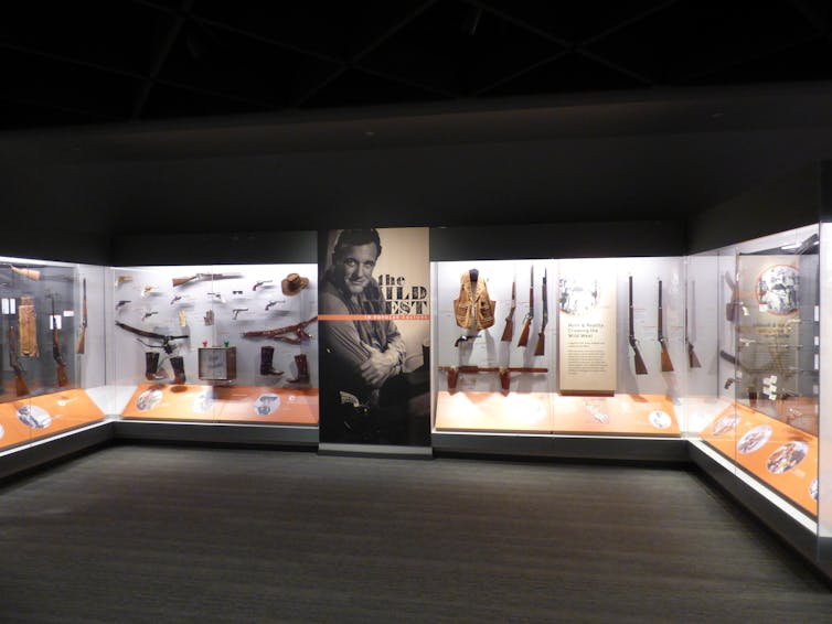 A display case at the Cody Firearms Museum.