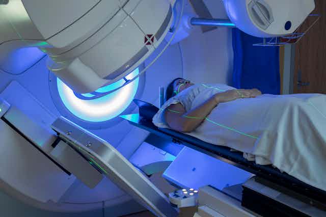 Woman in MRI machine
