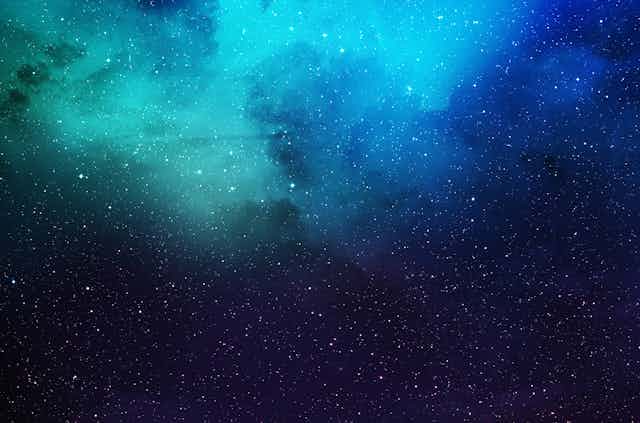 Deep space image in blue colours