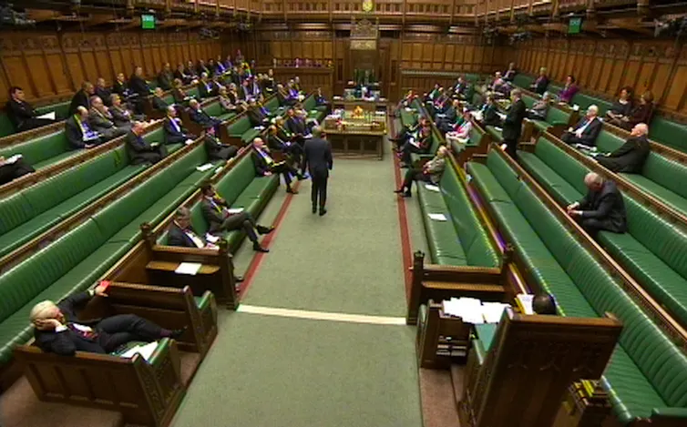 An interior shot of a debate in the house of commons.