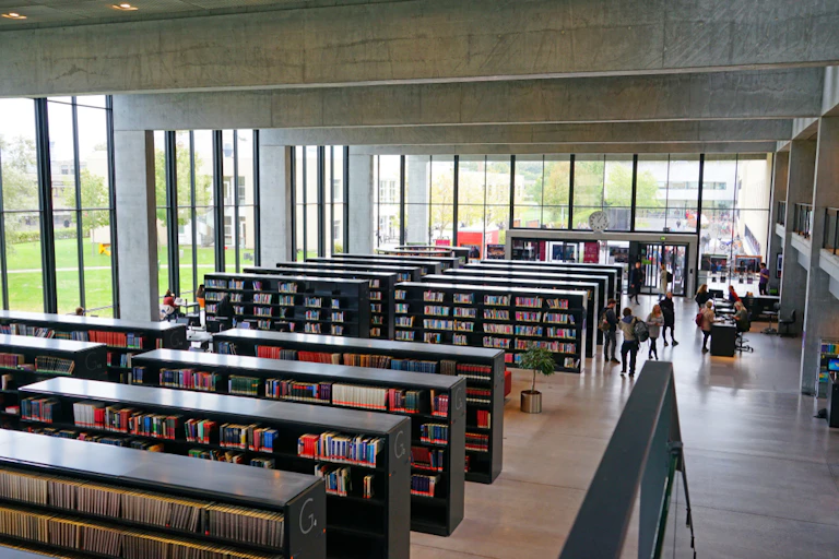 Vue du campus de Roskilde University, près de Copenhague, en 2018.