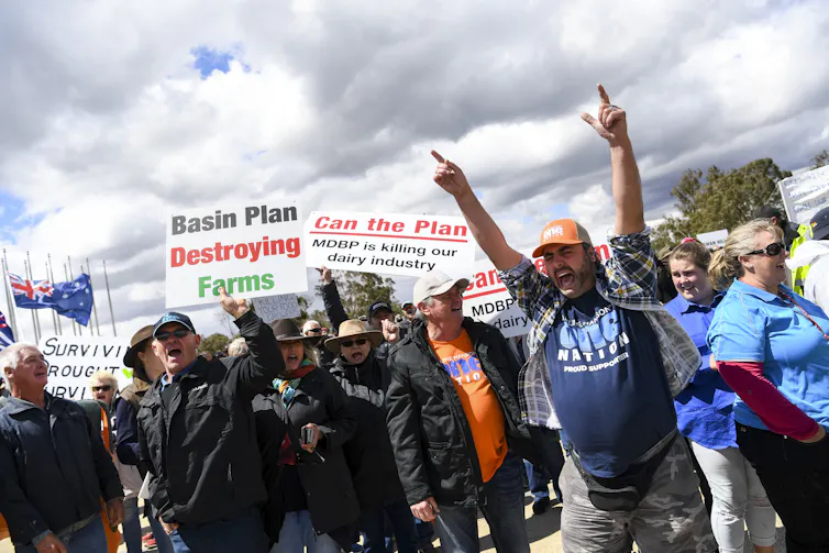 farmers protest with signs