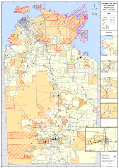 A map is shown of restricted alcohol areas in the Northern Territory.