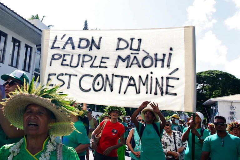 Manifestation à Papeete en juillet 2021 contre les essais nucléaires