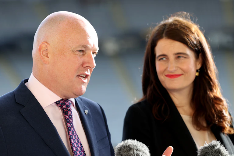 Opposition leader Christopher Luxon and deputy Nicola Willis