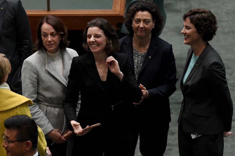 Newly-elected Independent MPs Sophie Scamps, Allegra Spender, Monique Ryan, and Kate Chaney