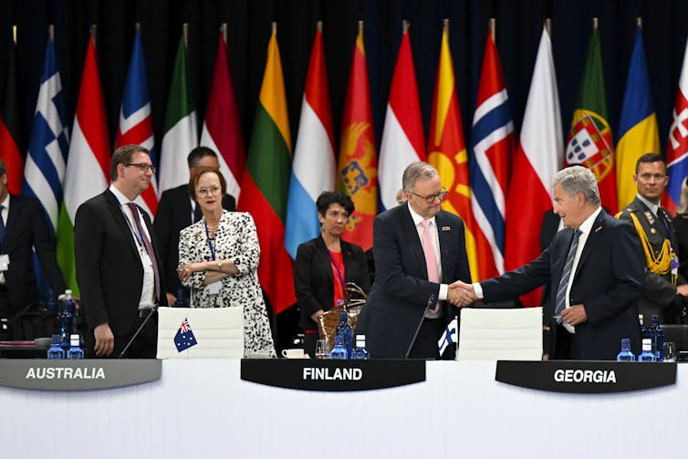 Prime Minister Anthony Albanese at a NATO summit in Madrid