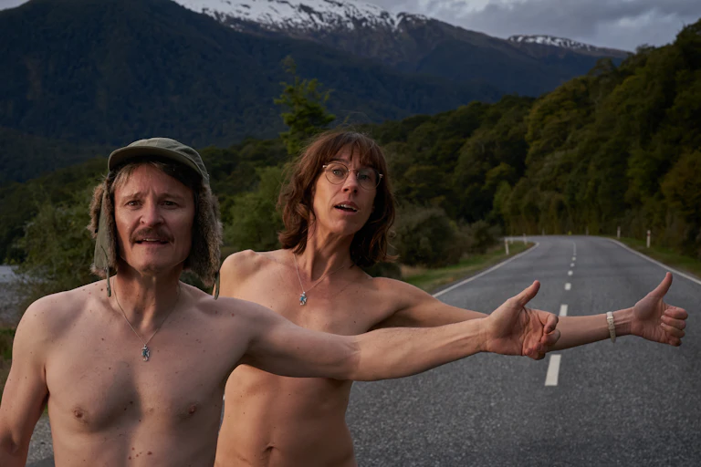 Two nude hitchhikers