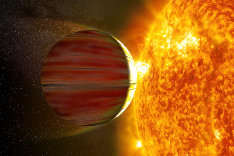 An artist impression of "hot Jupiter" by Kevin Gill
