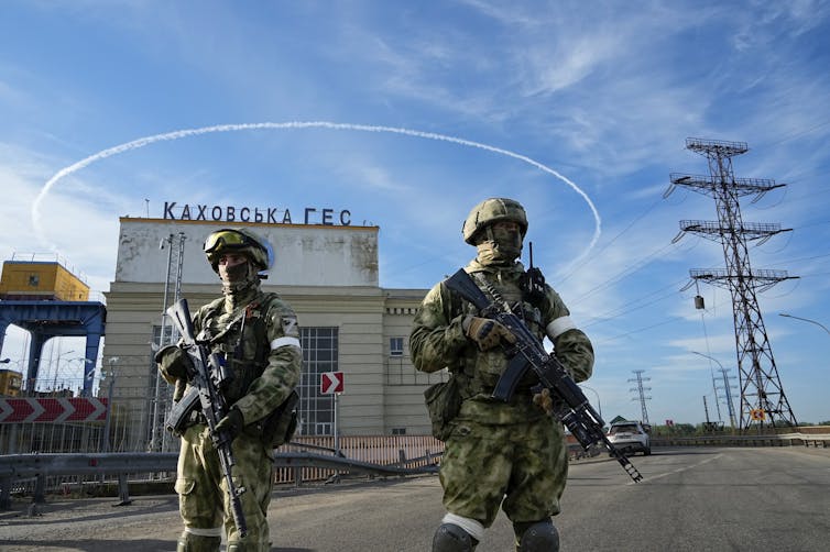 Russian solders in the now Russian-controlled Kherson region