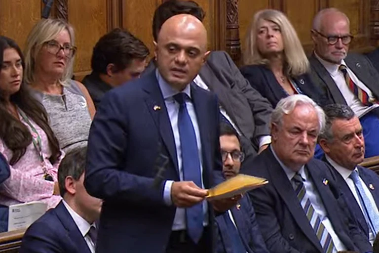 Sajid Javid speaking in parliament.