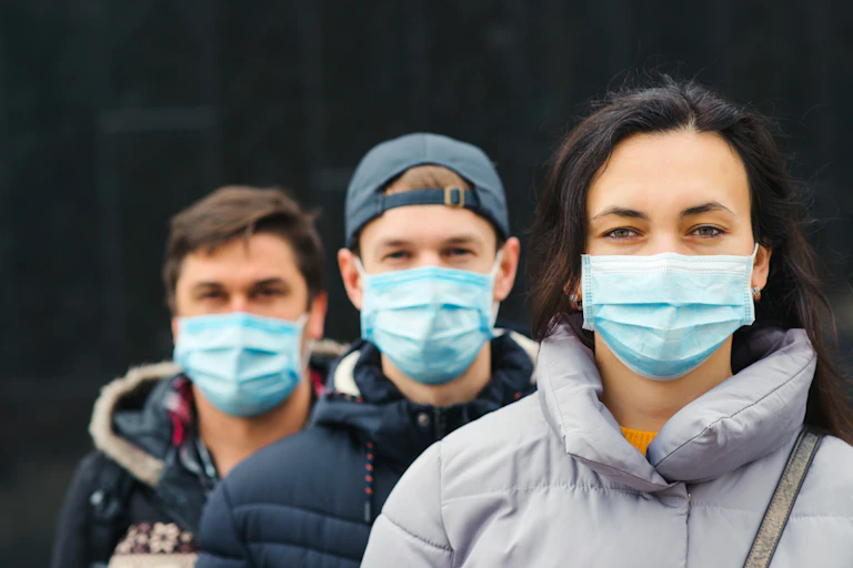 People wearing face masks