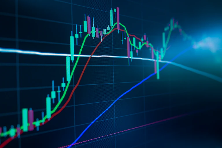 Trading chart red and green