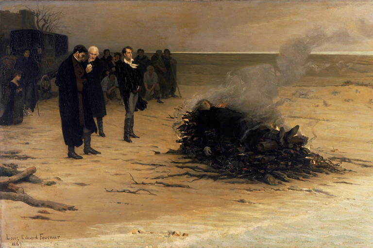 Painting of Shelley's funeral.