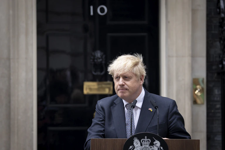 UK Prime Minister Boris Johnson outside 10 Downing Street
