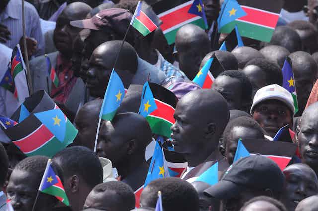 A crowd during independence day in Juba
