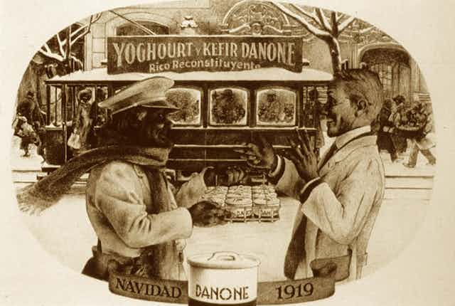 Affiche de publicité espagnole du yaourt Danone en 1919