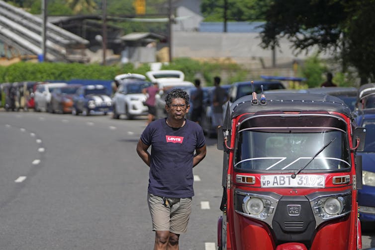 Queue of cars waiting for fuel