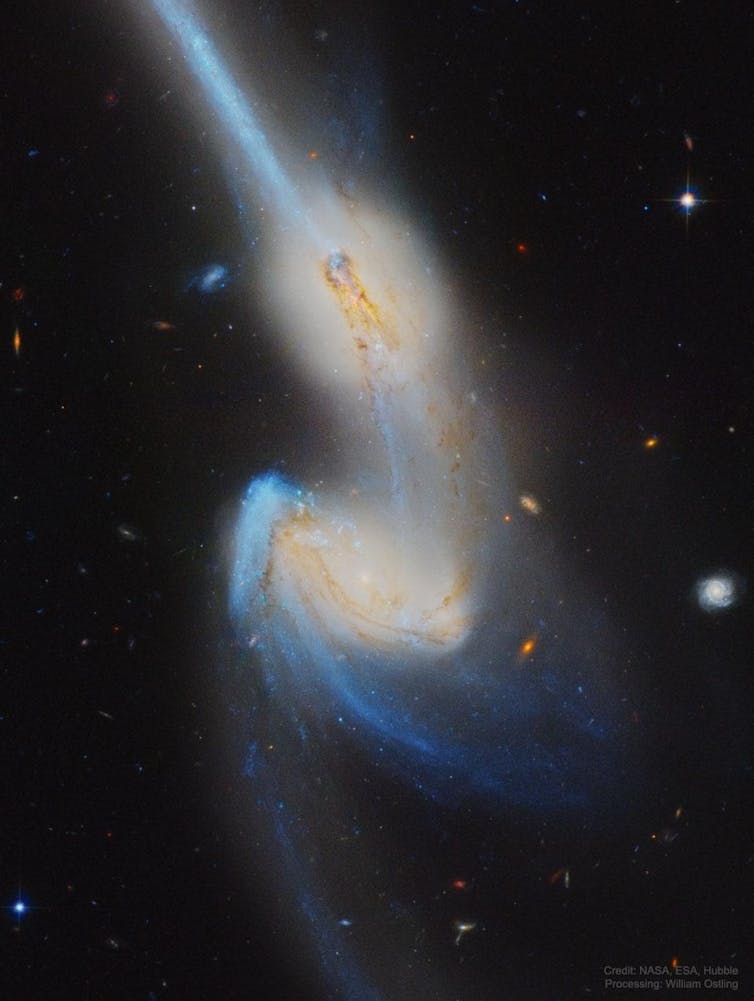 Une collision de galaxies