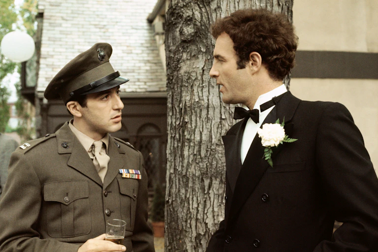 James Caan, right, with Al Pacino in The Godfather