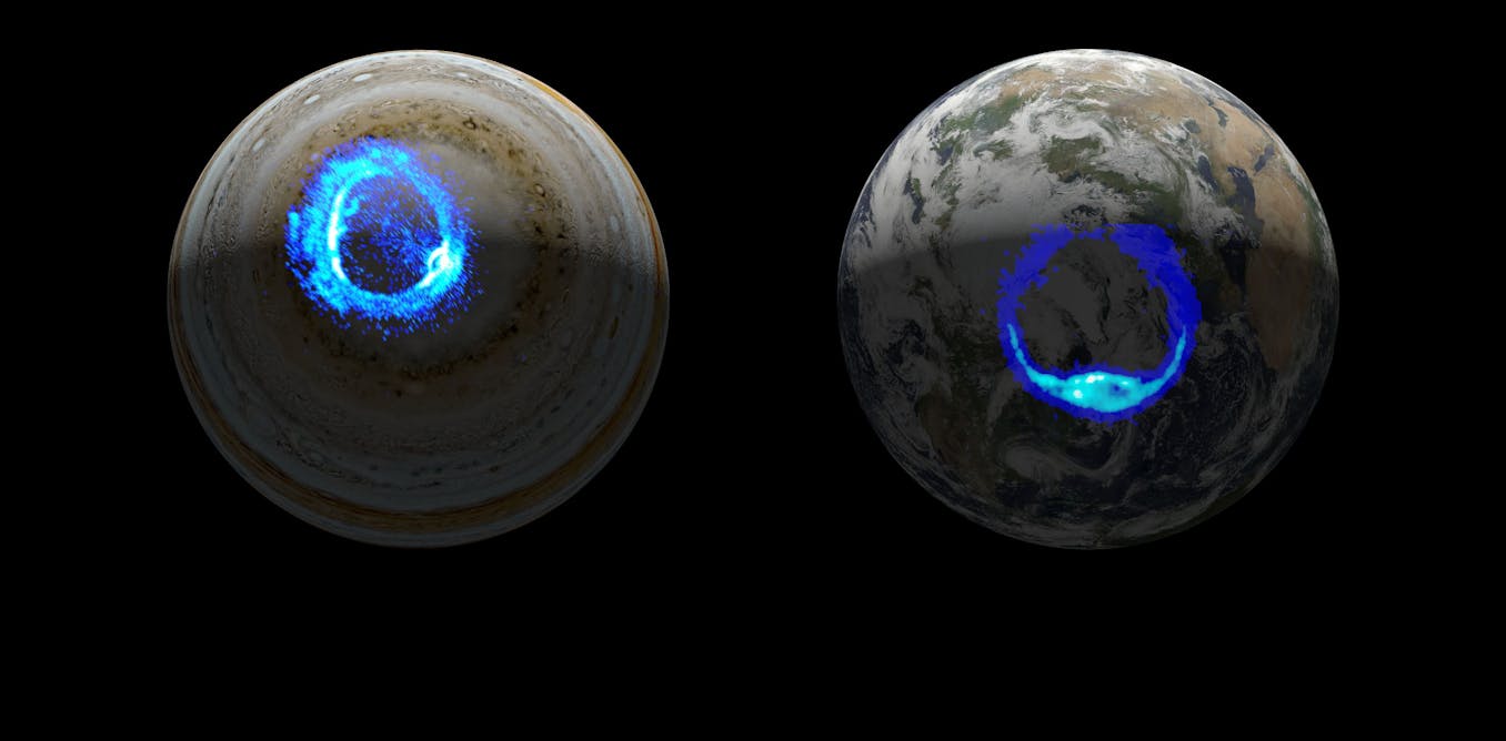 There are auroras on Jupiter that are very different from those on Earth