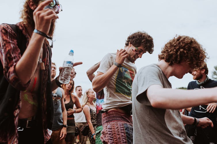 A crowd dancing