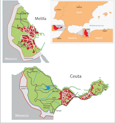 Cartes des enclaves « espagnoles » au Maroc