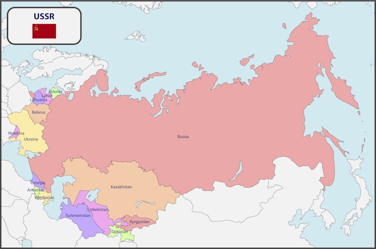 A map of the former USSR.
