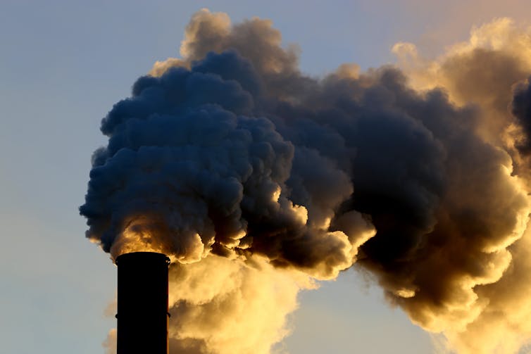 steam flows from chimney