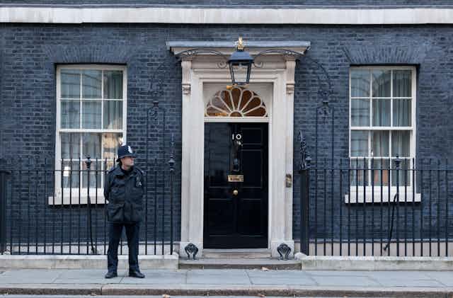 Policeman outside No.10 Downing Street.