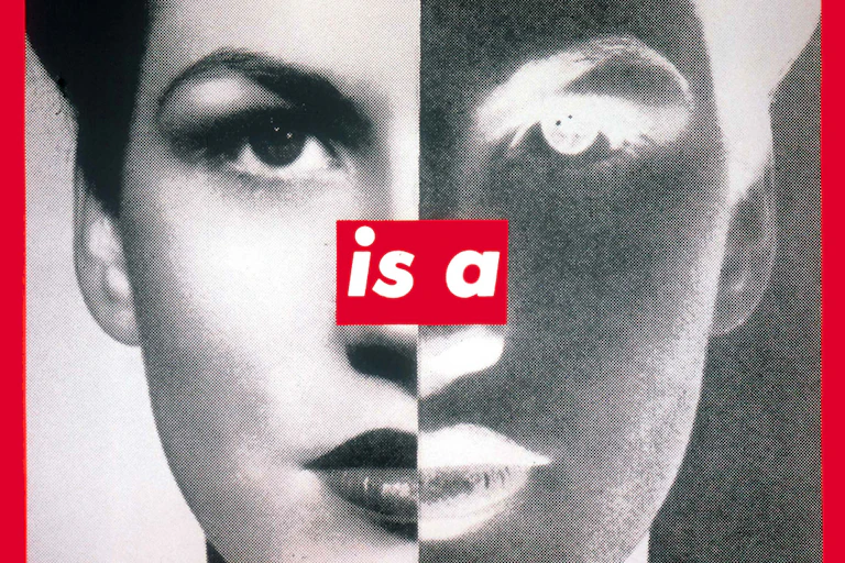 Black and white portrait of woman's face overlaid with text 'Your body is a battleground.'