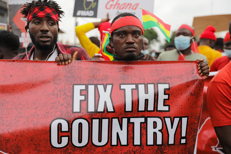 Protest by Ghanaians in August 2021