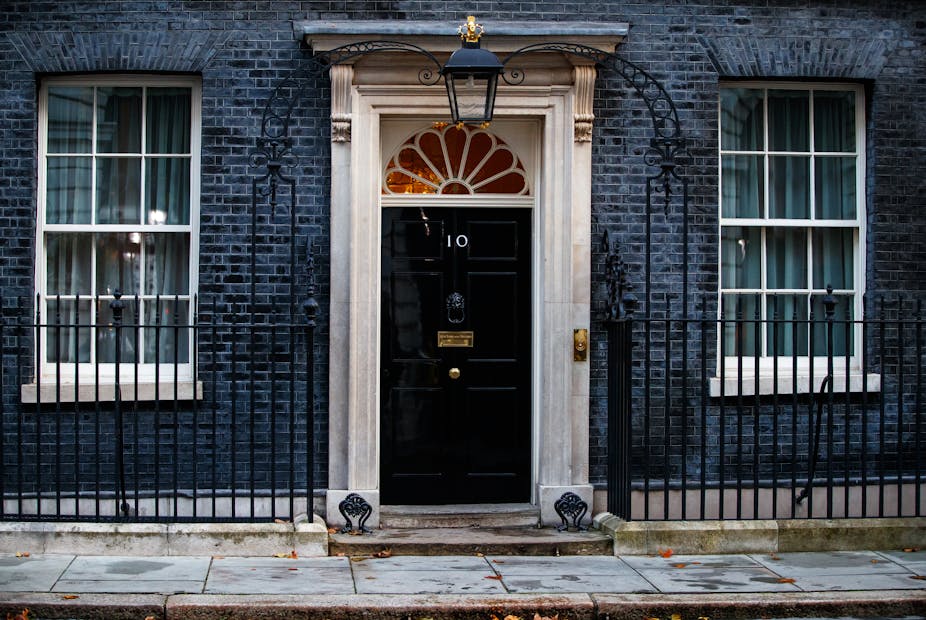 The front façade of Number 10 Downing Street