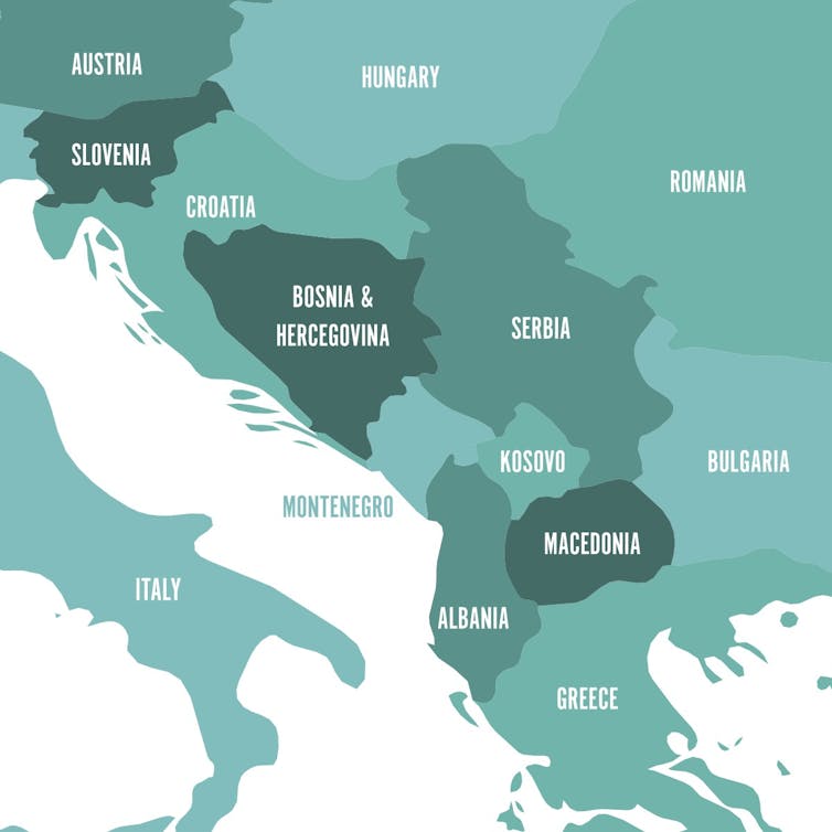 A map of the Balkans