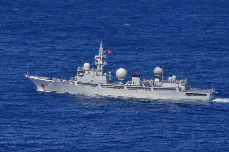 A Chinese ship in the ocean