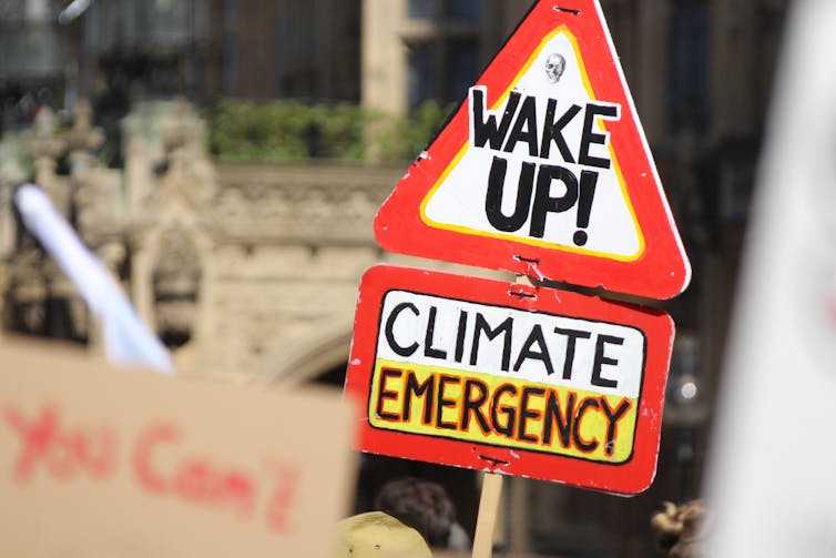 Climate emergency sign