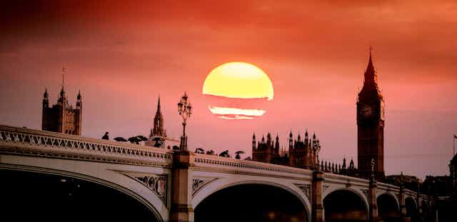 Red sunset over Westminster 