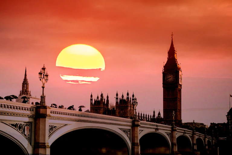 Red sunset over Westminster