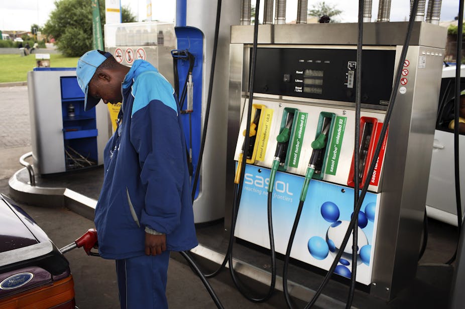 Petrol pump attendant in South Africa