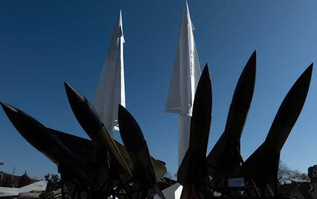 Ballistic missiles at a museum.