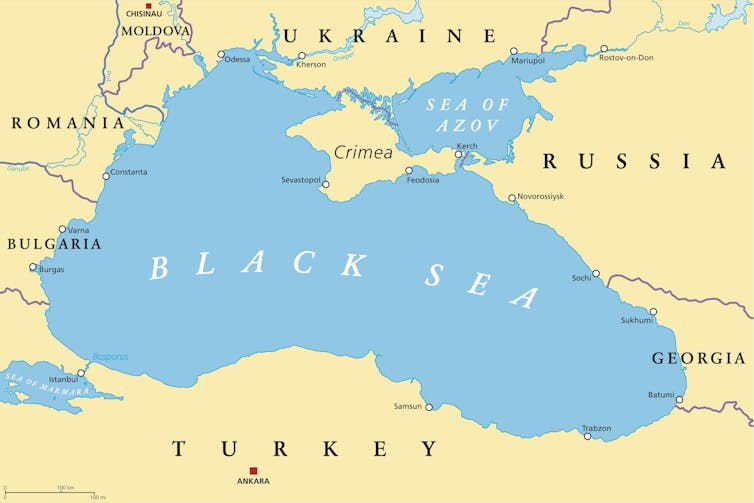 A map of the Black Sea region