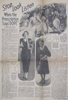 Old-fashioned article warns readers to be wary when the 'Prescription says 'DOPE''
