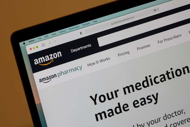 Amazon Pharmacy page shown open on a desktop