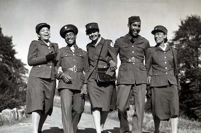 Black American soldiers and their companions in WWII Britain.