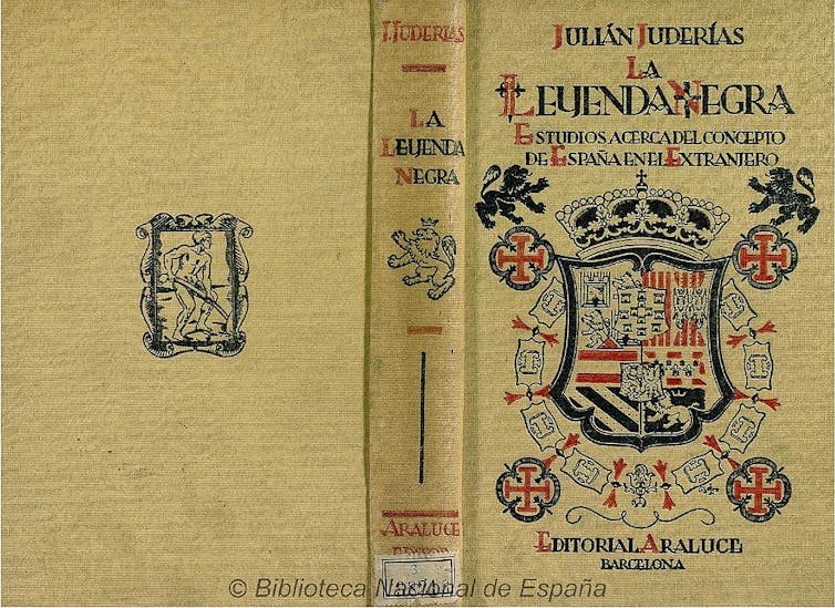 Portada de una edición de 1943 de _La leyenda negra : estudios acerca del concepto de España en el extranjero_, Julián Juderías.