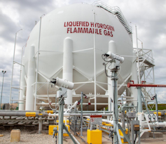 A hydrogen storage tank at NASA's Kennedy Space Center.